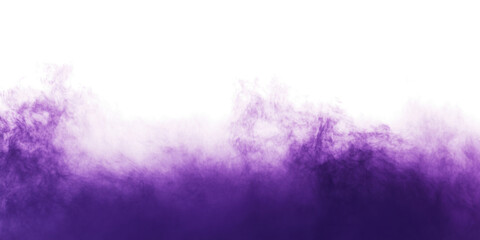Purple smoke cloud fog dust isolated on transparent background. Colorful smoke smog misty fog steam explosion special effect. Smoke texture for Compositing, covering, overlay, design elements, PNG
