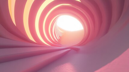Obraz premium Abstract Pink Architectural Tunnel Design