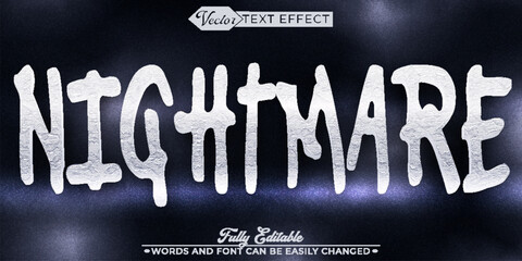 Horror Dark Nightmare Vector Editable Text Effect Template