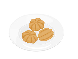 castella cake on white background.