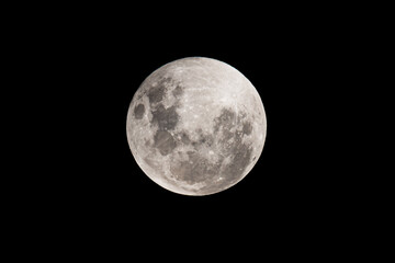 Partial Lunar Eclipse - Blood Moon, Full Moon and clouds