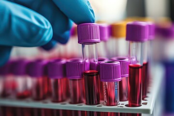 Tech prepares blood samples for tests
