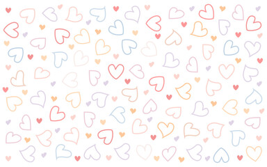 Abstract hearts love pattern. Wallpaper decoration. Seamless pattern. Vector illustration.