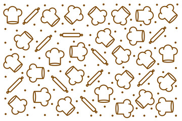 Abstract chef hat pattern. Wallpaper decoration. Vector illustration