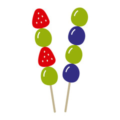 과일 탕후루 간식 일러스트