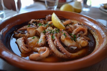Sa Figuera eatery calamari meal La Mola Formentera Pitiusas Islands Balearic Islands Spain
