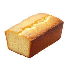 Classic Pound Cake Loaf with Delicate Crumb Isolated on Transparent Background