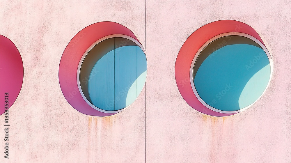 Poster modern architecture featuring colorful circles in design elements