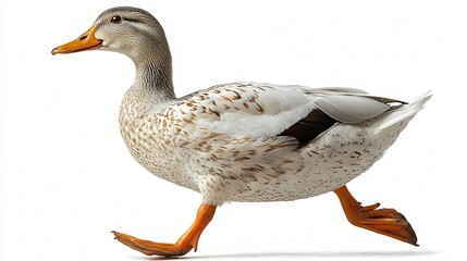 Obraz premium Duck in motion against white