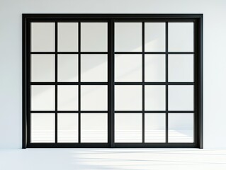 Modern sliding glass doors with black frames