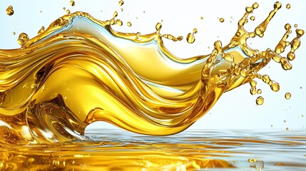 Golden liquid splash