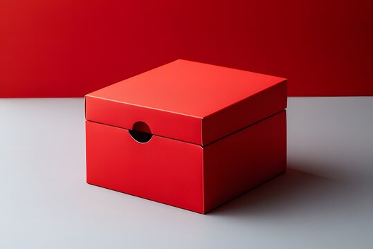 Offset Red Box with Auto-Lock Bottom for Easy Assembly and a Print-Free Surface