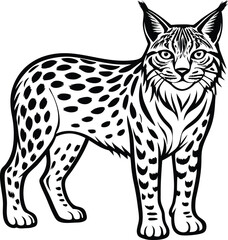 silhouettes of  bobcat, wildcat bobcat line art silhouette vector illustration