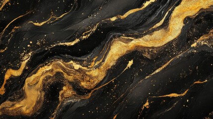 Obraz premium Abstract Black And Gold Glitter Swirl Texture Background
