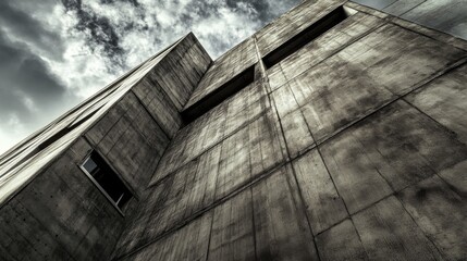 Grey Concrete Building Under Dramatic Sky