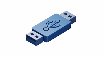 Fototapeta premium Isometric Usb Connector with Standard Icon for Data Transfer Concept