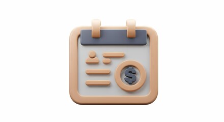 Calendar with Dollar Symbol Illustrates Financial Planning and Appointment Scheduling