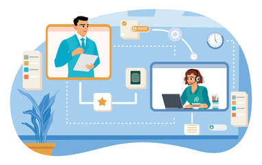 Managers assign tasks and feedback on projects to employees online.