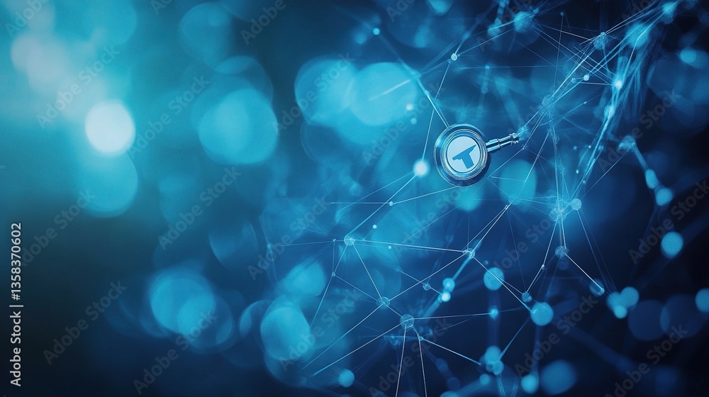 Aufkleber blurred blue abstract background with soft bokeh effects