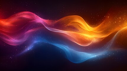 a close up of a colorful wave of smoke on a dark background