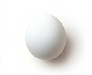 Single whole egg, plain white background