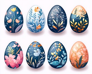 Fototapeta premium Floral Easter Eggs.