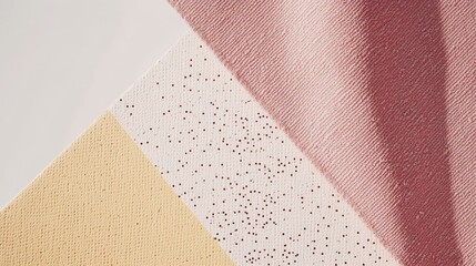 Fototapeta premium Close-Up of Textured Fabric Swatches in Soft Pastel Colors