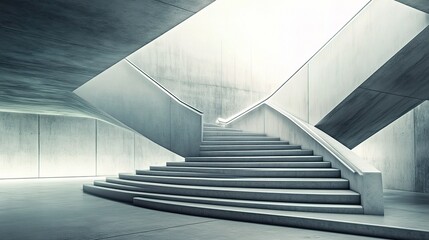 Obraz premium Futuristic Architectural Staircase Design in Modern Space