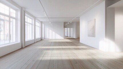 Bright Scandinavian Style Room with White Walls and Wooden Floors