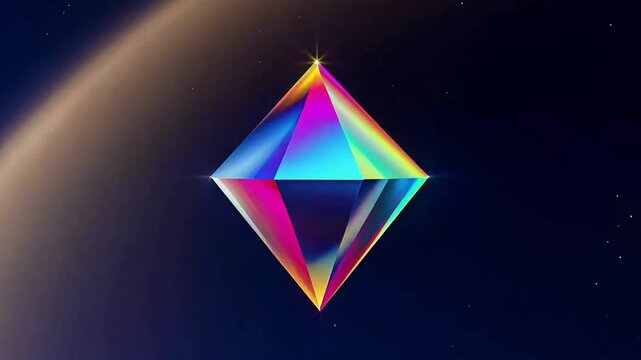 Abstract colorful diamond video background