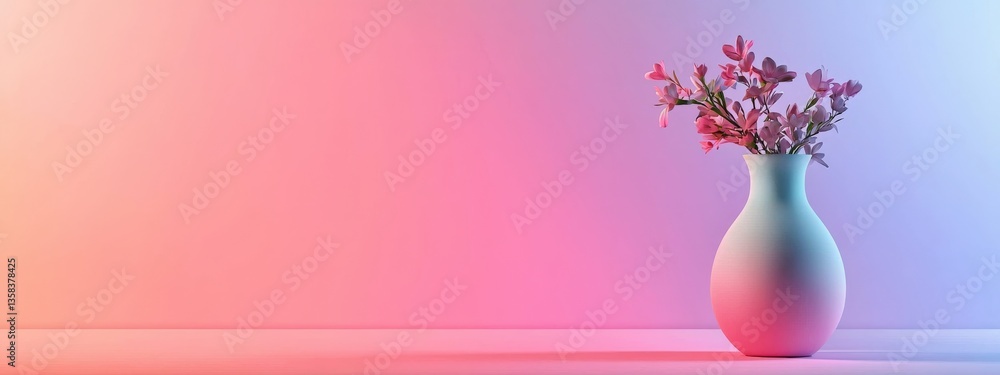 Poster a vase blending into the background with a gradient effect