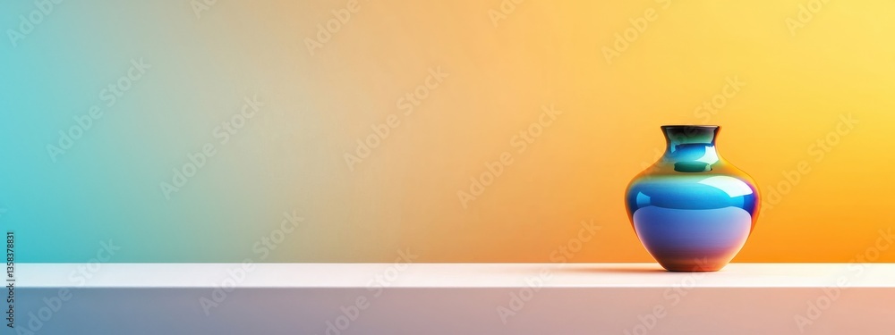 Poster a vase blending into the background with a gradient effect
