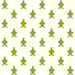 Minimalist Ketupat Vector Seamless Pattern