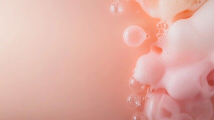 Gentle pink bubbles form a tranquil environment, enhancing relaxation and self-care during a soothing bath at home