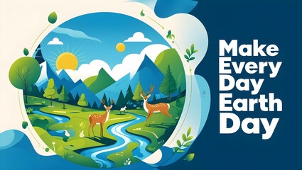 WORLD EATH DAY illustration.The world in the sky Background.