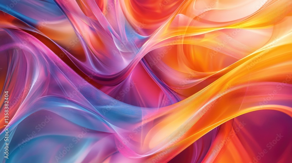Poster vibrant abstract swirl of colorful hues creating a dynamic and energetic wave-like motion in a mesme