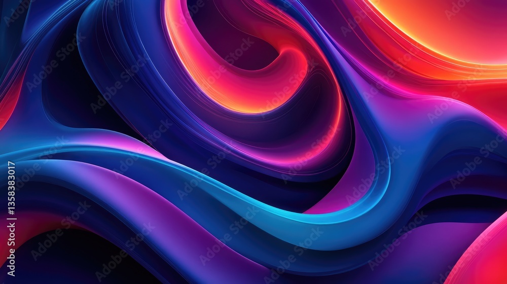 Poster vibrant abstract swirling colorful background with fluid motion and smooth texture for creative desi