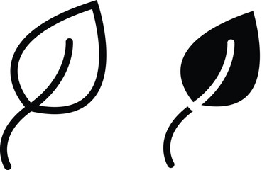 Single Leaf Icon Representing Nature, Organic Lifestyle, Clean Energy Concept, and Environmental Responsibility with Transparent Background