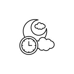 Night Time icon design with white background stock illustration