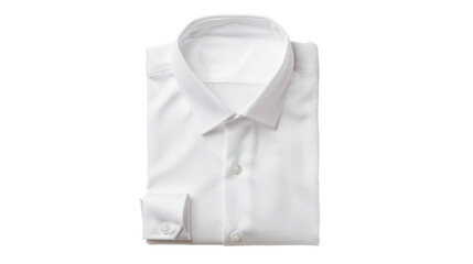 Folded white dress shirt isolated on transparent background