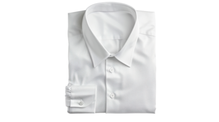 Folded white dress shirt isolated on transparent background