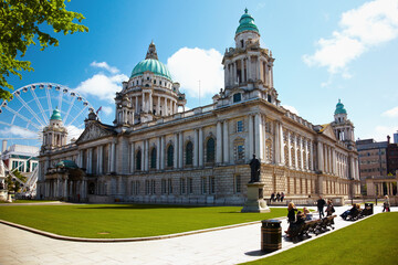 Belfast City Hall and Ferris wheel