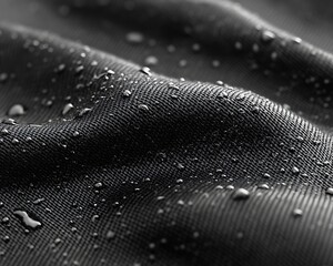 Close up view of textured fabric with water droplets present