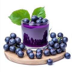 Vibrant Purple Blueberry Smoothie with Fresh Berries