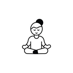Meditation icon design with white background stock illustration