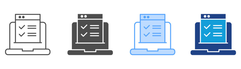 Online Survey Icon Set Multiple Style Collection