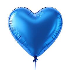 Blue Heart-Shaped Balloon Isolated on White Background
