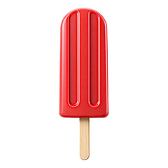 Red Popsicle Isolated on White Background