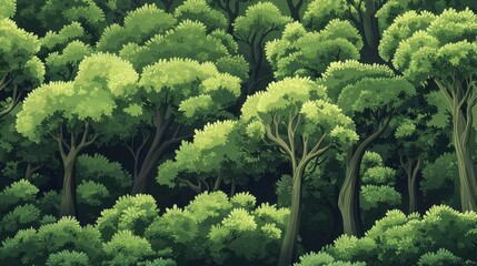 Naklejka premium Vibrant Greens: A Rejuvenating Forest Atmosphere 
