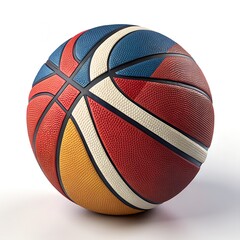Basketball on a Plain Background Showcasing Its Design. Generative AI
